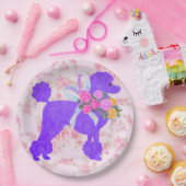 紫色のプードルパーティー供給 ペーパープレート (パーティー)