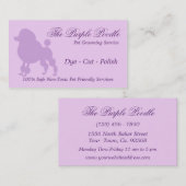 紫色のプードルペットグルーミング 名刺 (正面/裏面)
