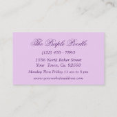 紫色のプードルペットグルーミング 名刺 (裏面)