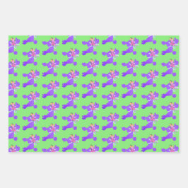 紫色のプードルマッチング ラッピングペーパーシート