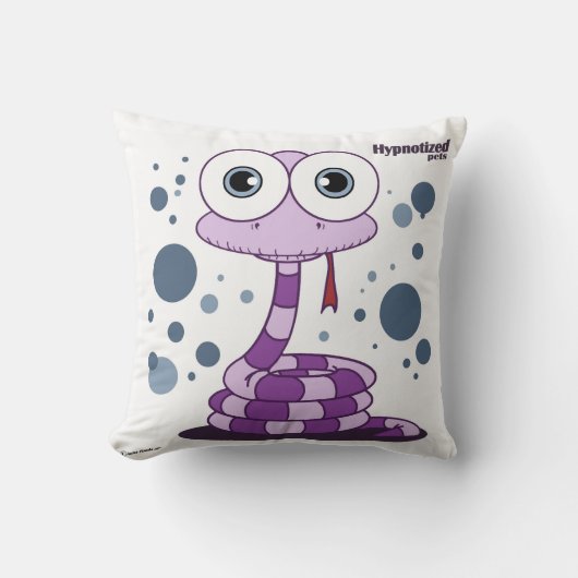 紫色のヘビポリエステル装飾用クッション16" x 16" クッション (正面)