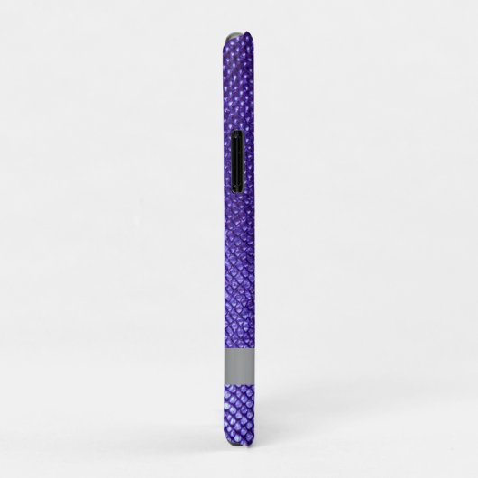 紫色のヘビ革デジタルレザーシルバーメタル Case-Mate iPhoneケース (裏面/右)