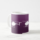 紫色のヘリコプター コーヒーマグカップ (正面左)
