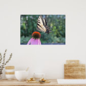 紫色のベニバナの蝶 ポスター (キッチン)