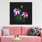 紫色のベニバナを黒に キャンバスプリント (インサイチュ (リビング))