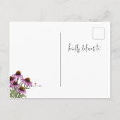 紫色のベニバナ | Wildflowers Mom's Day Brunch インビテーションポストカード (裏面)