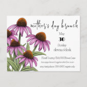 紫色のベニバナ | Wildflowers Mom's Day Brunch インビテーションポストカード (正面)