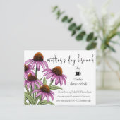 紫色のベニバナ | Wildflowers Mom's Day Brunch インビテーションポストカード (スタンド正面)