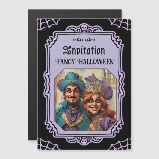 紫色のベネチアンカップルの仮装 (正面/裏面)