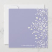 紫色のベビーシャワーの招待状の冬の雪片 招待状 (裏面)