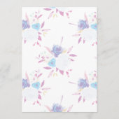 紫色のベビーシャワーフローラ水色 サンキューカード (裏面)