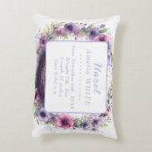 紫色のベビー妖精の巣のベビーガール誕生統計 アクセントクッション (裏面(縦))