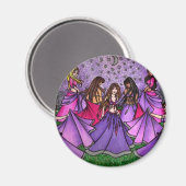 紫色のベリーダンサーの集まり マグネット (正面/裏面)