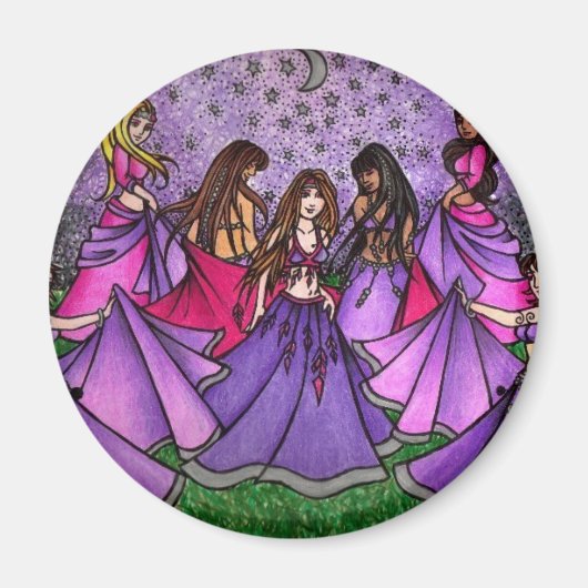 紫色のベリーダンサーの集まり マグネット (正面)