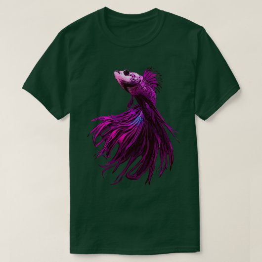 紫色のベータ魚 Tシャツ (デザイン正面)