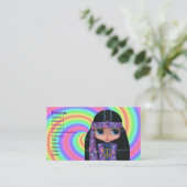 紫色のペイズリーのヒッピーの名刺 名刺 (スタンド正面)