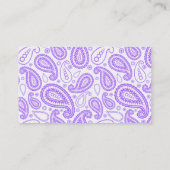 紫色のペイズリーのヴィンテージの黒板の一見 名刺 (裏面)