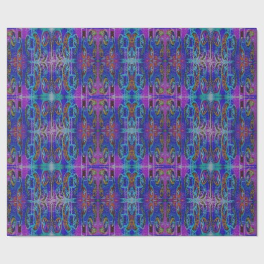 紫色のペイズリーパターン ラッピングペーパー (シーム)