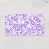 紫色のペイズリー; アロハ、ハイビスカス 名刺 (裏面)