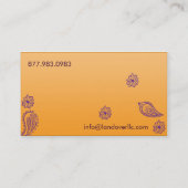 紫色のペイズリー 名刺 (裏面)