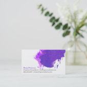 紫色のペンキの汚れ名刺 名刺 (スタンド正面)