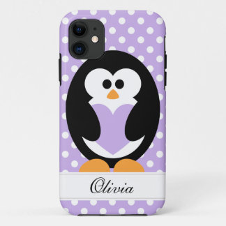 紫色のペンギン愛 iPhone 11 ケース