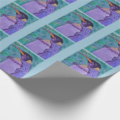 紫色のペンギン ラッピングペーパー (角)