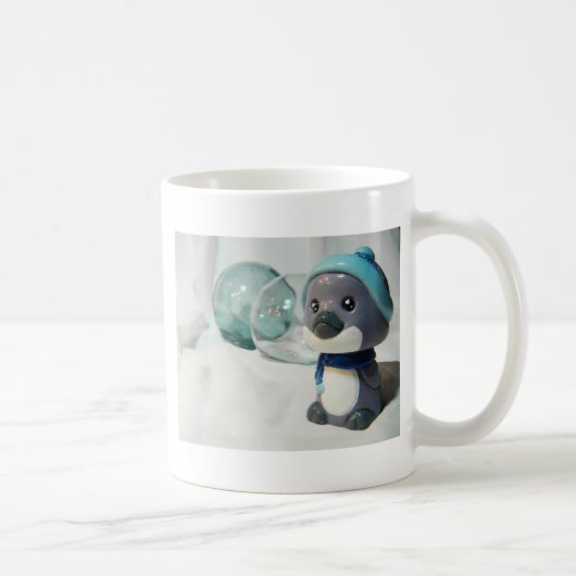 紫色のペンギンI コーヒーマグカップ (右)
