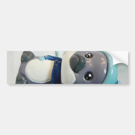 紫色のペンギンI バンパーステッカー (正面)