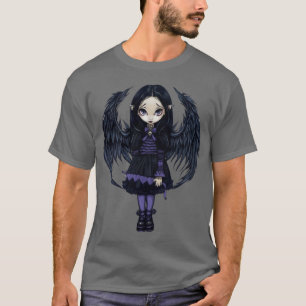 紫色のペーパーハートのゴシック様式妖精のワイシャツ Tシャツ