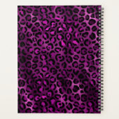 紫色のホイルヒョウのブラシストローク プランナー手帳 (裏面)