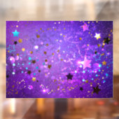 紫色のホイル背景に星 ウィンドウサイン (シート2)