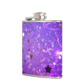 紫色のホイル背景に星 フラスク (左)