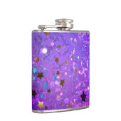 紫色のホイル背景に星 フラスク (右)