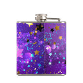 紫色のホイル背景に星 フラスク (裏面)
