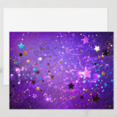紫色のホイル背景に星 プログラム (正面/裏面)