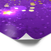 紫色のホイル背景に星 ポスター (コーナー)