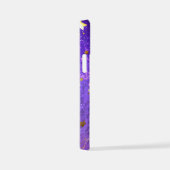 紫色のホイル背景に星 iPhoneケース (右側面)