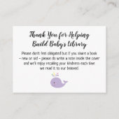 紫色のホエーシンプルルの予約リクエスト挿入カード エンクロージャーカード (裏面)