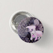 紫色のホッキョクグマ – 北極動物のレトロパターン 缶バッジ (正面&裏面)