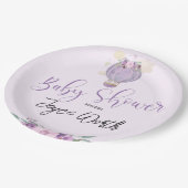 紫色のホットエアバルーンゾウ紙プレート ペーパープレート (アングル)