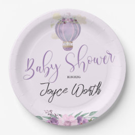 紫色のホットエアバルーンゾウ紙プレート ペーパープレート