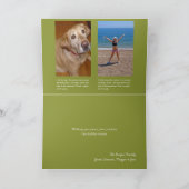 紫色のホリ数々のー写真クリスマスの休日を折った シーズンカード (内部)