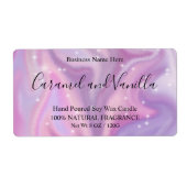 紫色のホログラフィックカラーシフトキャンドルラベル ラベル (正面)