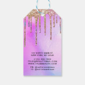 紫色のホログラフィックグリッターが衣類ラベルを乾燥 ギフトタグ (裏面)