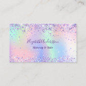 紫色のホログラフィックフォトqrコード 名刺 (正面)