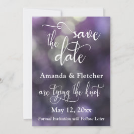 紫色のボケ光とタイポグラフィー 32 Save the Date セーブザデート