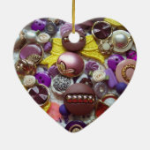 紫色のボタン、クリスマスオーナメント セラミックオーナメント (裏面)