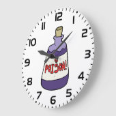紫色のボトル ラージ壁時計 (傾斜)