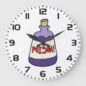 紫色のボトル ラージ壁時計 (正面)